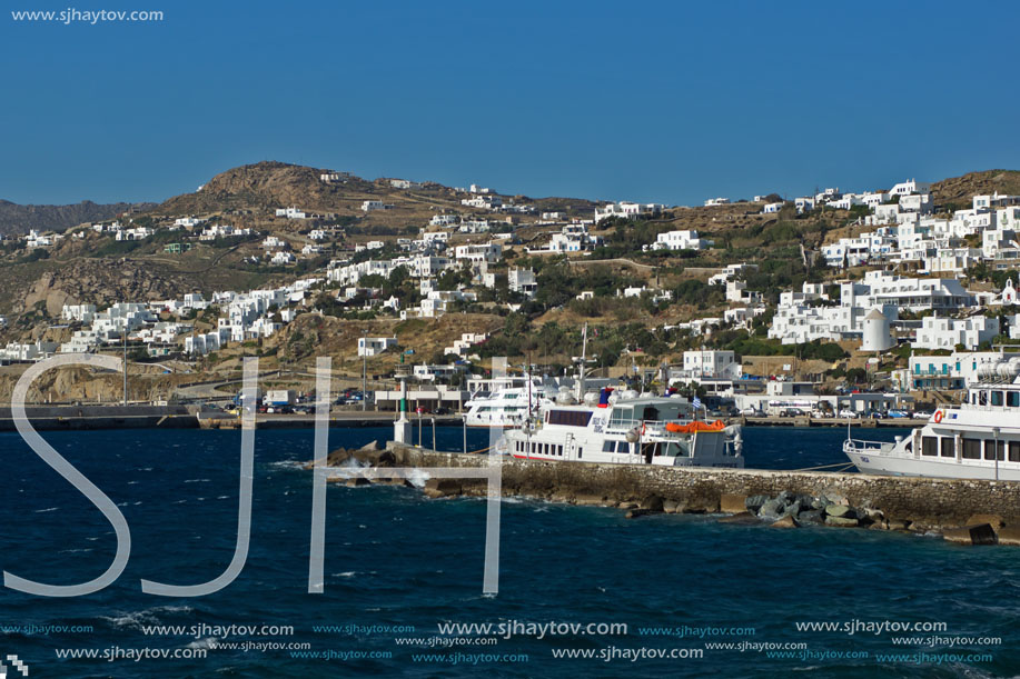 Port on the island of Mykonos, Cyclades Islands