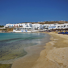 Platis Gialos Beach on the island of Mykonos, Cyclades Islands