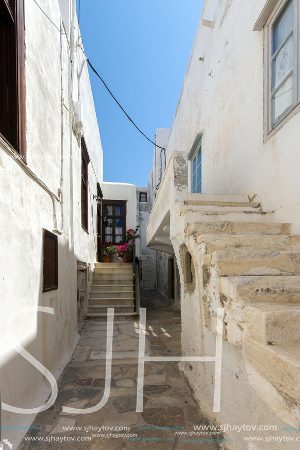 Old town street in Naxos island, Cyclades