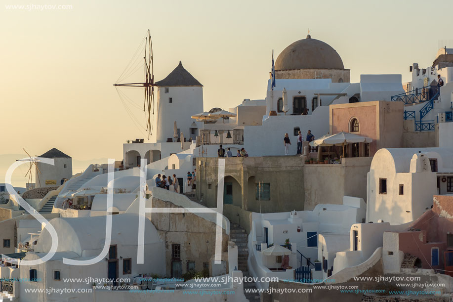 Sunset in Town of Oia, Santorini, Tira Island, Cyclades