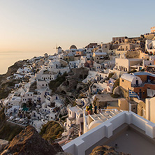 Sunset in Town of Oia, Santorini, Tira Island, Cyclades