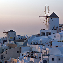Sunset in Town of Oia, Santorini, Tira Island, Cyclades