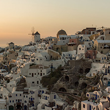 Sunset in Town of Oia, Santorini, Tira Island, Cyclades