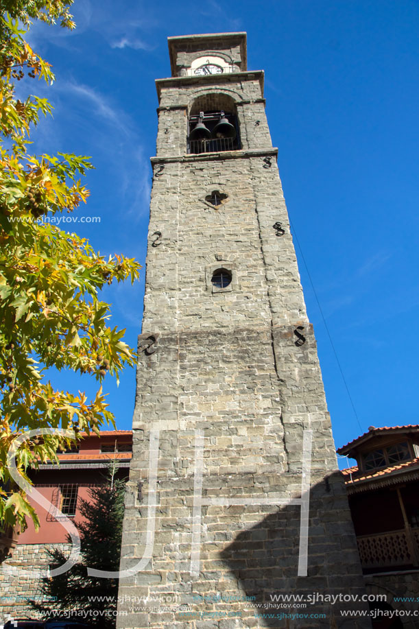 The church Agia Paraskevi tower Town of Metsovo, Epirus, Greece