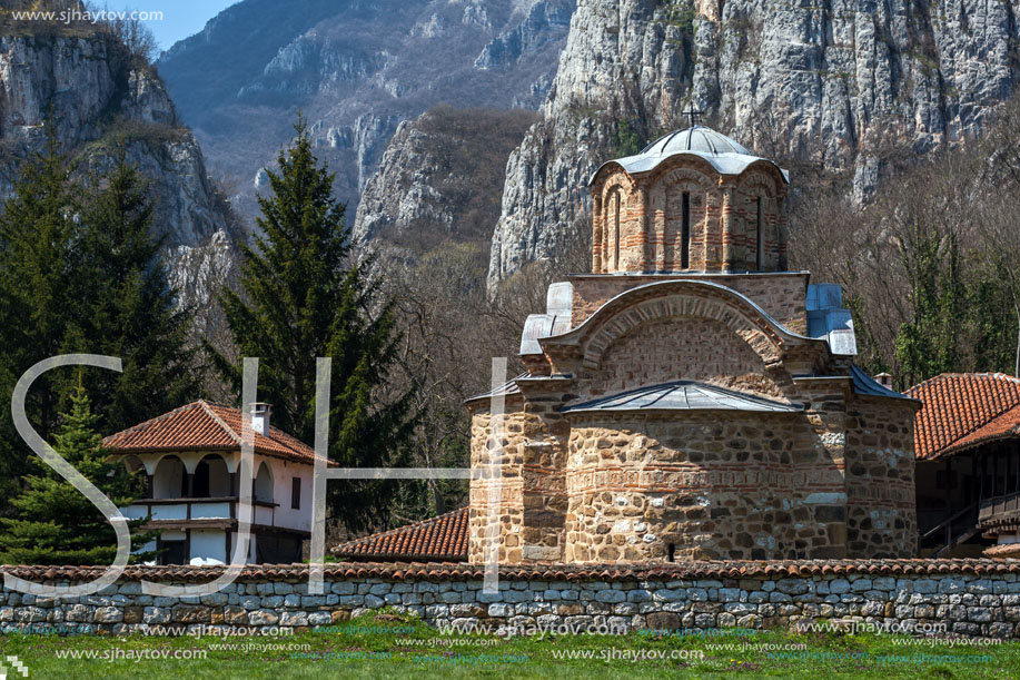 Panorama of medieval Poganovo Monastery of St. John the Theologian, Serbia