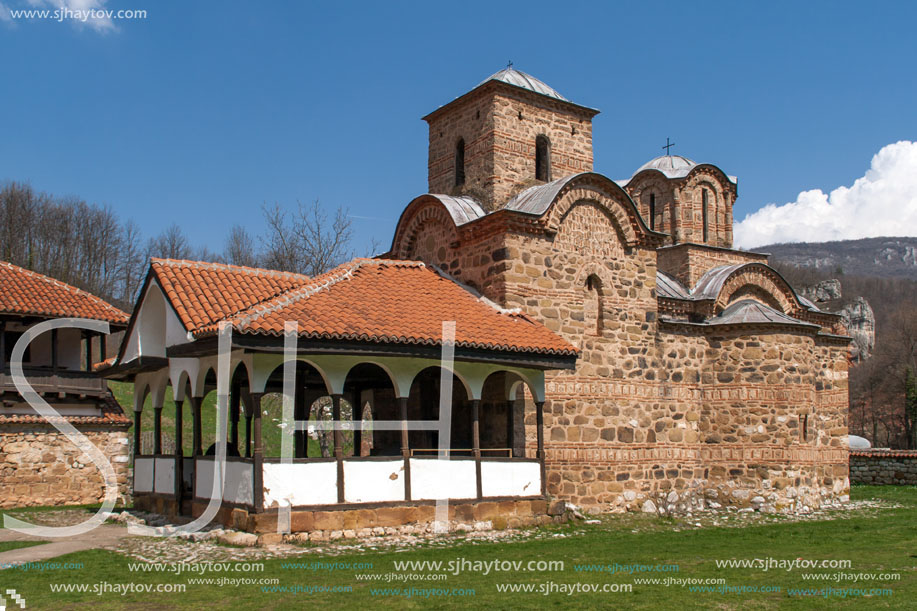 Panorama of medieval Poganovo Monastery of St. John the Theologian, Serbia