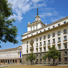 Independence Square and the building of the Council of Ministers - Sofia, Bulgaria