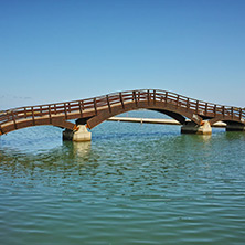 Bridge over the sea in the Lefkada town, Ionian Islands, Greece