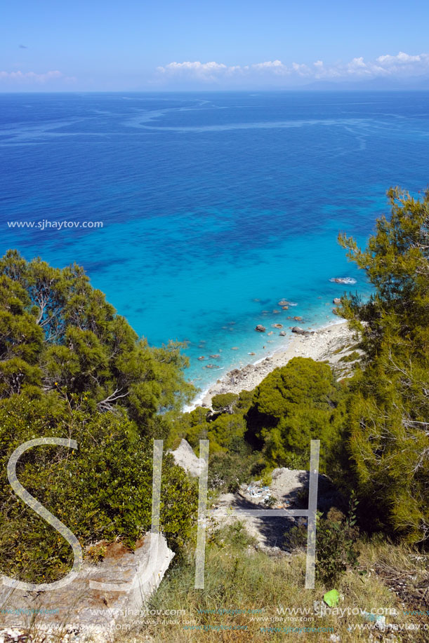 Blue Waters of Kokkinos Vrachos Beach, Lefkada, Ionian Islands, Greece