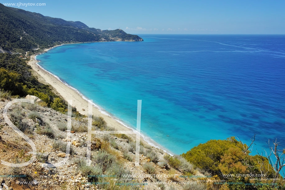 Blue Waters of the ionian sea, near Agios Nikitas Village, Lefkada, Ionian Islands, Greece