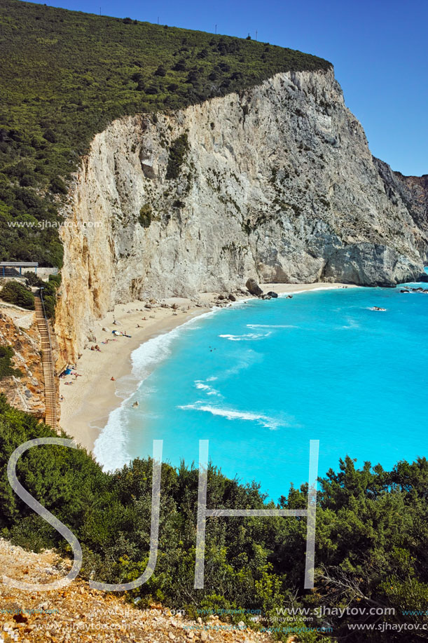 Blue Waters of Porto Katsiki Beach, Lefkada, Ionian Islands, Greece