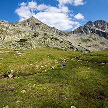 Amazing panorama of the Yalovarnika peaks in Pirin Mountain, Bulgaria