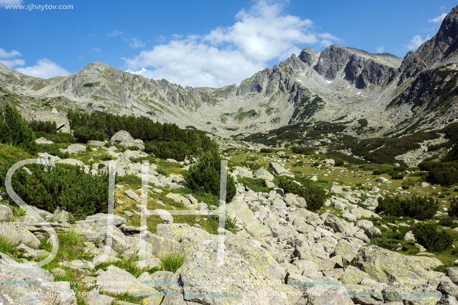 Amazing panorama of the Yalovarnika peaks in Pirin Mountain, Bulgaria