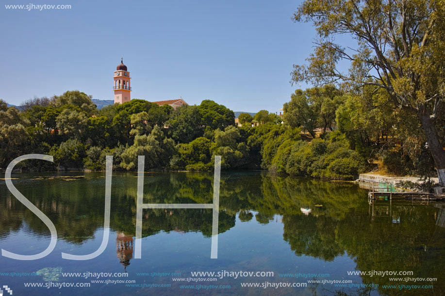 Amazing view of karavomilos lake, Kefalonia, Ionian islands, Greece