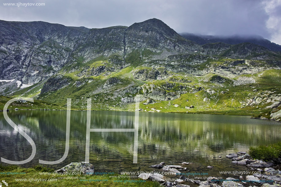 Clouds in Rila Mountain and The Twin lake, The Seven Rila Lakes, Bulgaria