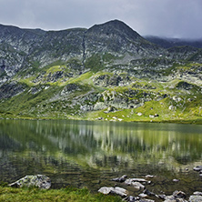 Clouds in Rila Mountain and The Twin lake, The Seven Rila Lakes, Bulgaria