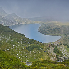 The Kidney lake and approaching clouds, The Seven Rila Lakes, Bulgaria