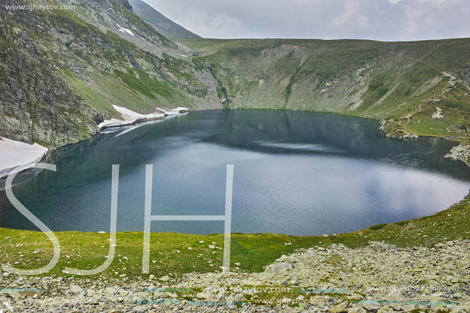 The Eye lake before storm, The Seven Rila Lakes, Bulgaria