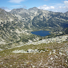 Popovo lake and Polezhan peak, view form Dzhano peak, Pirin Mountain, Bulgaria
