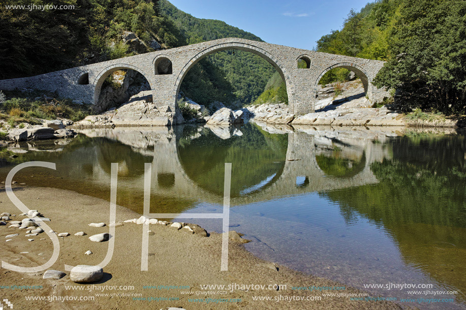 Amazing view of Devil Bridge near Ardino town, Kardzhali Region, Bulgaria