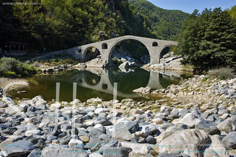 Amazing view of Devil Bridge near Ardino town, Kardzhali Region, Bulgaria