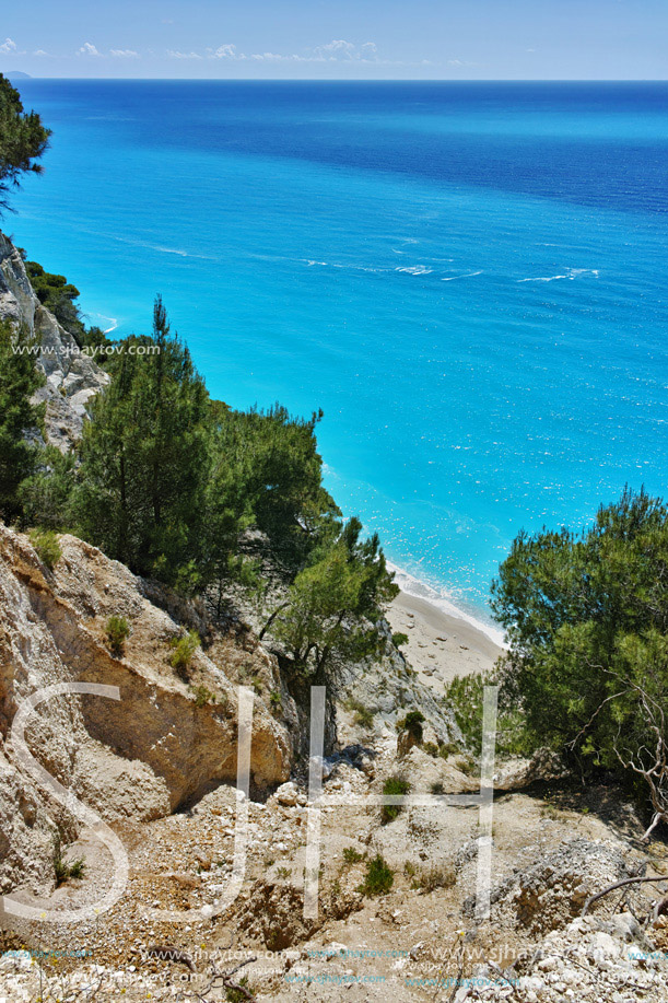Blue Waters of Gialos Beach, Lefkada, Ionian Islands, Greece