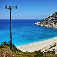 Landscape of Myrtos beach, Kefalonia, Ionian islands, Greece