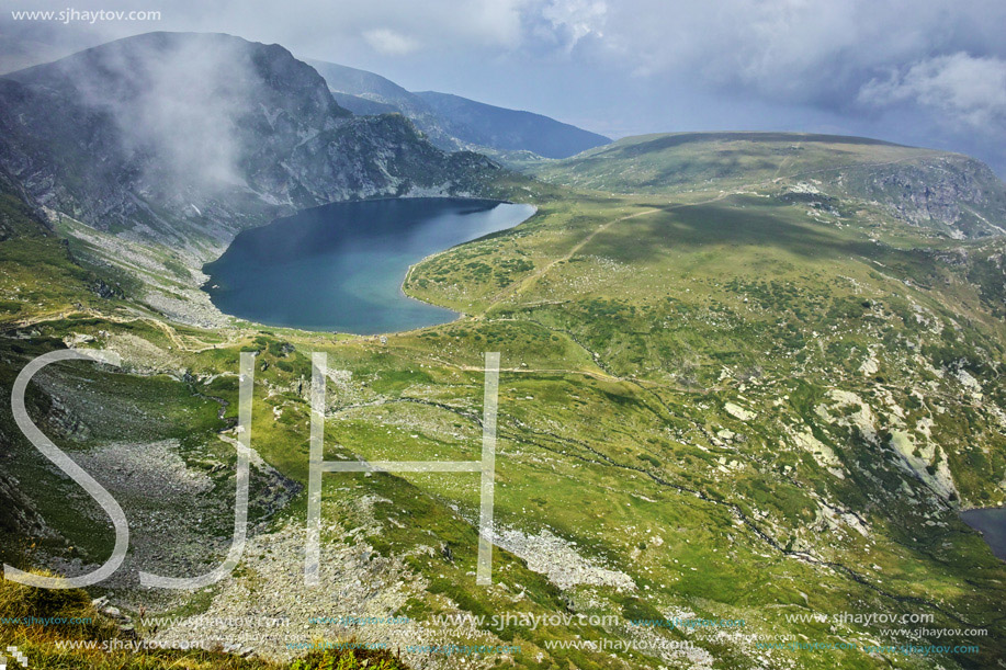 Amazing Landscape to The Kidney lake, The Seven Rila Lakes, Bulgaria
