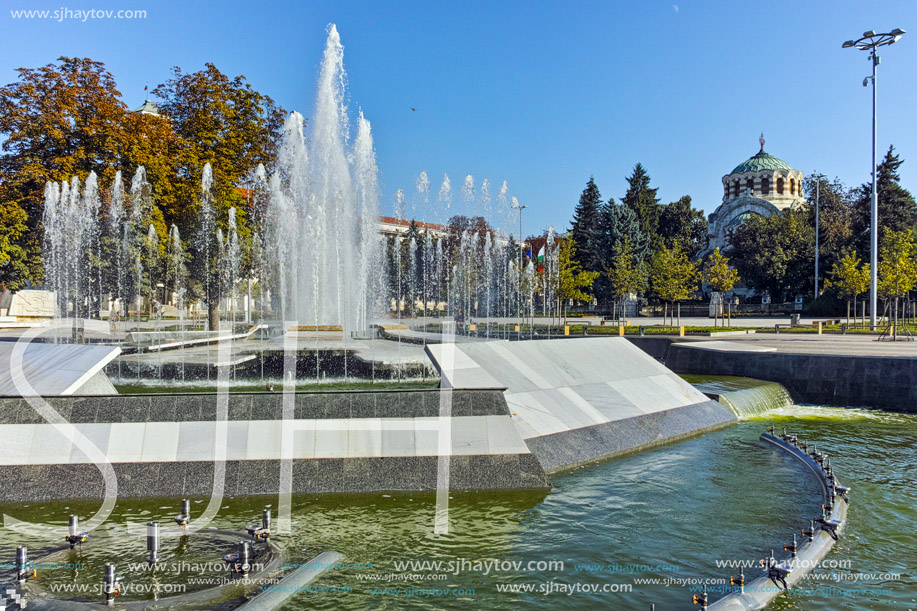 Fountain in the center of City of Pleven, Bulgaria