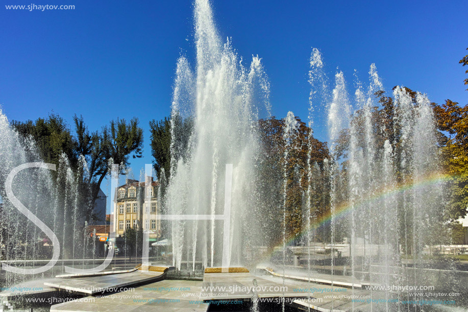 Fountain in the center of City of Pleven, Bulgaria