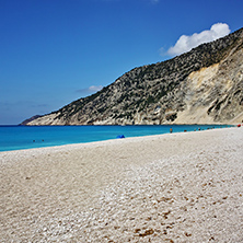 Blue waters of Myrtos beach, Kefalonia, Ionian islands, Greece