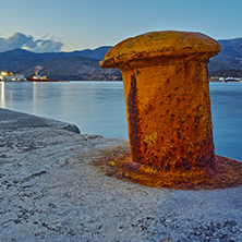 Night photo of Argostoli town port, Kefalonia, Ionian islands, Greece