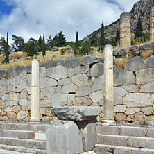 Ruins of Ancient Greek archaeological site of Delphi,  Central Greece