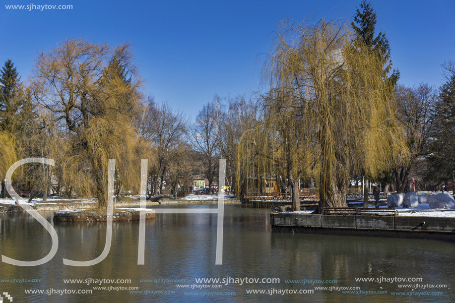 Lake in the central park, Town of Razlog, Blagoevgrad region, Bulgaria