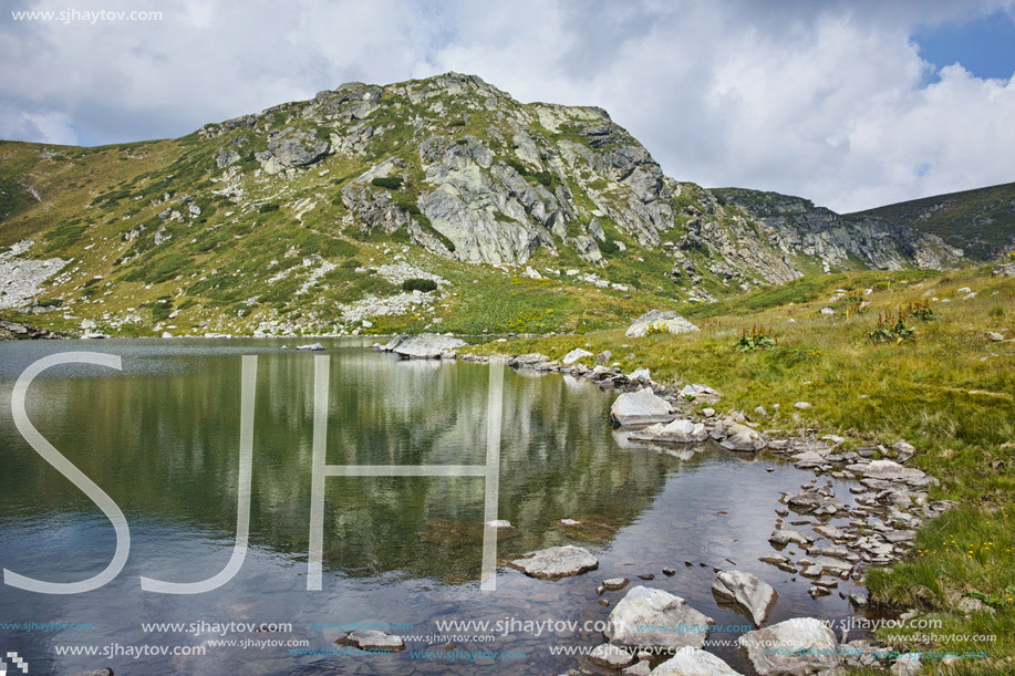 Amazing view of The Trefoil lake, Rila Mountain, The Seven Rila Lakes, Bulgaria