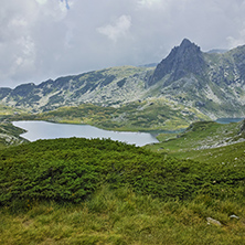 amazing Panorama of The Twin lake, The Seven Rila Lakes, Bulgaria