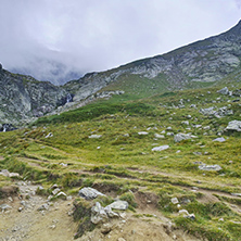 Mountain waterfall near The Seven Rila Lakes, Rila Mountain, Bulgaria