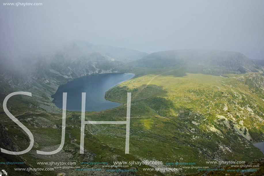 Fog over The Kidney lake, The Seven Rila Lakes, Bulgaria