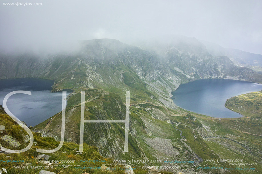 Clouds over The Kidney and The Eye lakes, The Seven Rila Lakes, Bulgaria