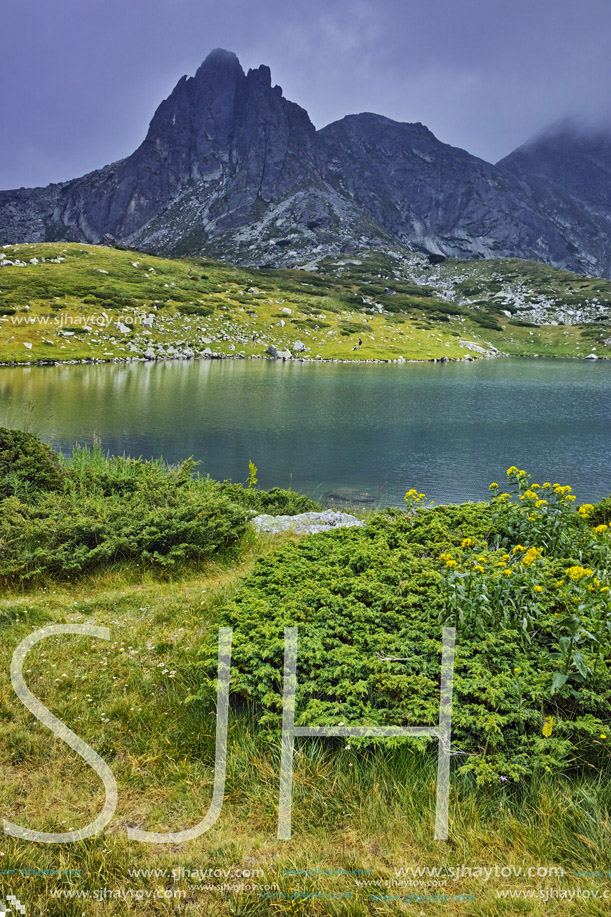 Amazing panorama of The Twin lake, The Seven Rila Lakes, Bulgaria