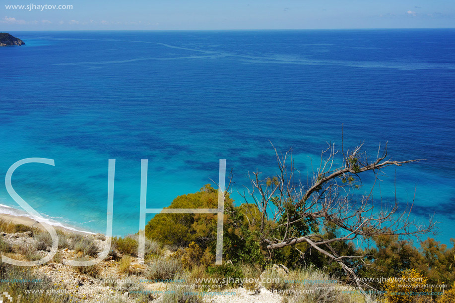Blue Waters of the ionian sea, near Agios Nikitas Village, Lefkada, Ionian Islands, Greece