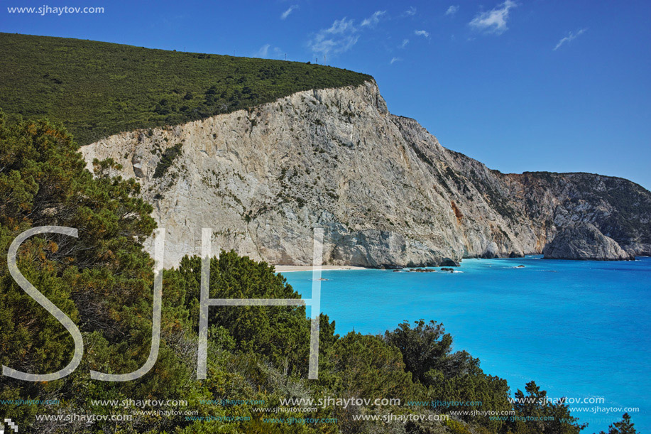 Landscape of Porto Katsiki Beach, Lefkada, Ionian Islands, Greece