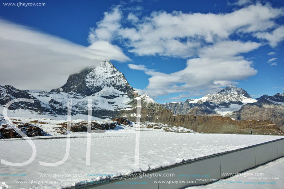 Amazing panorama from matterhorn glacier paradise, Alps, Switzerland
