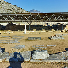 Ruins of octagon church in the archeological area of ancient Philippi, Eastern Macedonia and Thrace, Greece