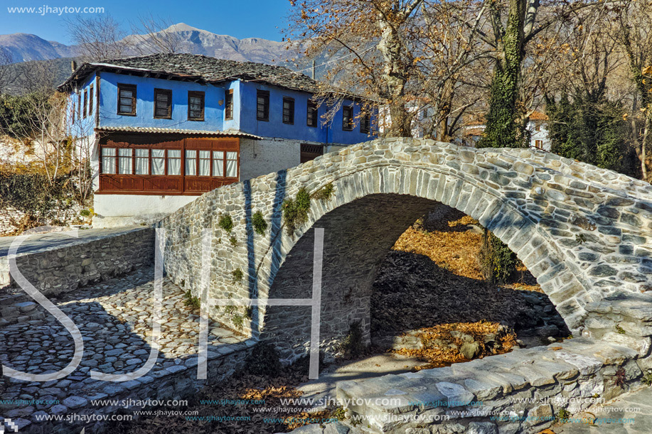 Old house in village of Moushteni near Kavala, East Macedonia and Thrace, Greece