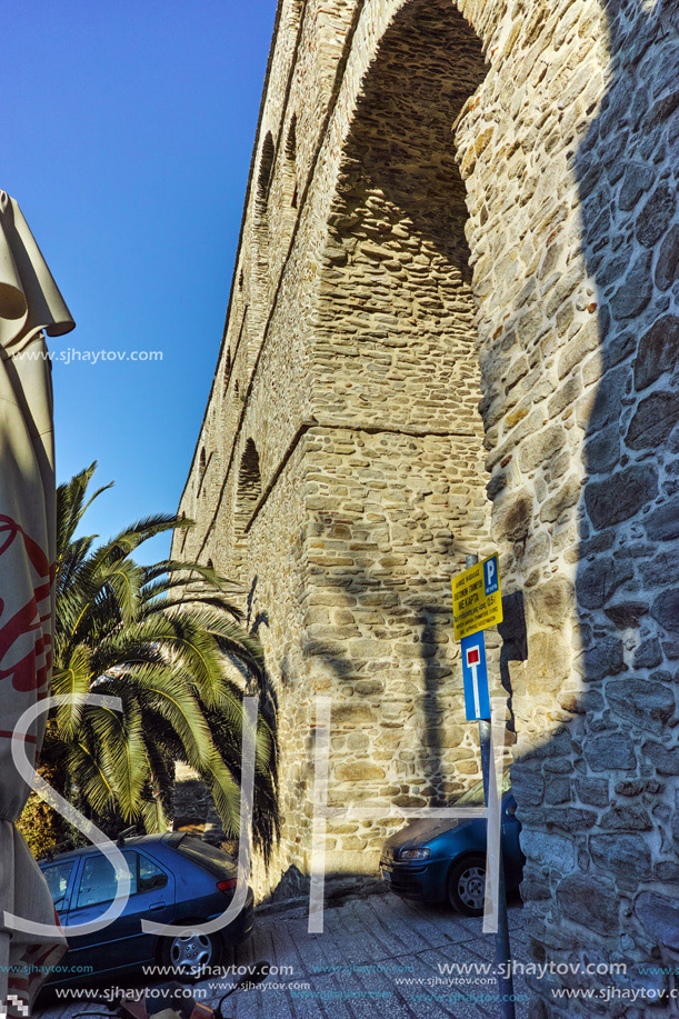 Ruins of medieval aqueduct in Kavala, East Macedonia and Thrace, Greece