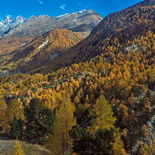 Amazing autumn panorama of Swiss Alps, Canton of Valais,  Switzerland