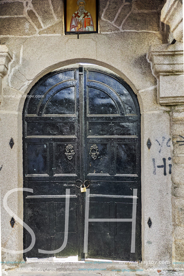 Entrance of Church of the nineteenth century  in old town of Xanthi, East Macedonia and Thrace, Greece