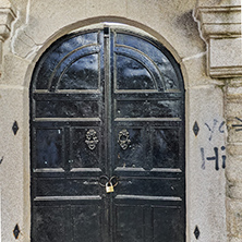 Entrance of Church of the nineteenth century  in old town of Xanthi, East Macedonia and Thrace, Greece