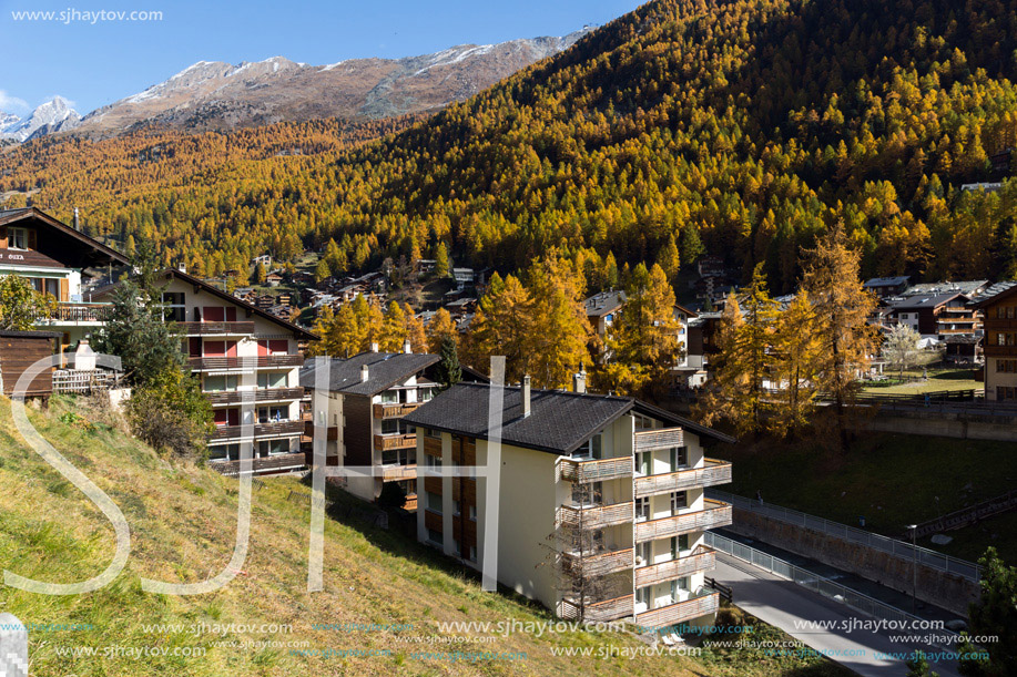 Panoramic view to Zermatt Resort, Canton of Valais, Switzerland